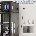 3D Printer Cabinet With Double Layer 3D Printer Filament Storage Rack, T-Shaped Filament Bar & Noise-Reducing, Dust-Proof Design, Suitable For Studio, Office Storage And Organization