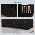 Dog Food Storage Cabinet with Bowls & Dog Feeding Station, Black