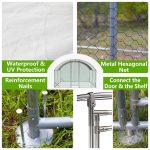 Large Chicken Coop Metal Chicken Run With Waterproof And Anti-UV Cover, Dome Shaped Walk-in Fence Cage Hen House For Outdoor And Yard Farm Use,9.84 X 13.12 X 6.56 Ft