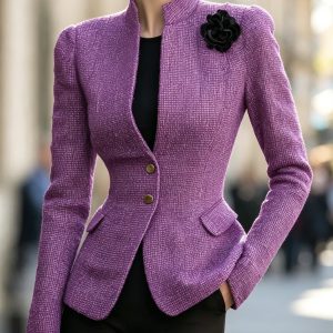 New Women's Solid Color Stand Collar Long-sleeved Slim-fit Short Jacket, Casual And Versatile, Elegant.