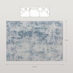Area Rug 8x10, Machine Washable Rug, Non-Slip Modern Abstract Floor Carpet For Living Room, Bedroom, Dining Room, Blue