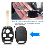 2Pcs Keyless Entry Remote Shell Case Fit For Accord 2008-2012 Car Key Fob Pad Replacement N5F-S0084A N5F-A05TAA With Uncut Blade
