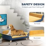 Dog Sofa Bed for Small Dogs with Soft Cushion, Washable Cover & Non-Slip Foot Pads, Orange