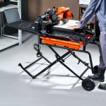 Wet Tile Saw With Stand, 10-inch 65Mn Steel Blade, 4500 RPM Motor, Tile Cutter Wet Saw With Water Reservoir And Casters, 0-45 Degrees Miter Angle For Cutting Tiles, Floor Tiles, And Stones