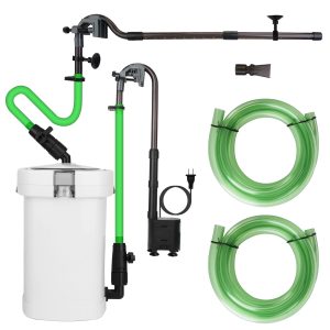 1Pc 3-Stage External Canister Filter For Aquarium Fish Tank With 600L-H Flow Rate 35.4in Max Height 6W Easy Installation Silent