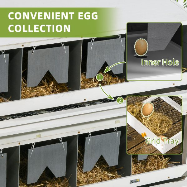 Chicken Nesting Box, 8 Compartment Wood Laying Boxes For Chicken Coop