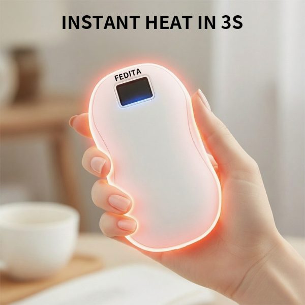 Large Capacity Double-sided Heating Digital Display USB Charging Portable Hand Warmer