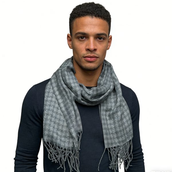 2pcs Deep Fringe Adds Movement Grey Acrylic Scarf With Fringe ,Luxe Look For Evening Wear,Scarf,vacation,daily Life,evening Party,Office Appropriate Subtlety For Women Men