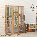Outdoor Catio Cat Enclosure, Large Wooden Cat House With 6 Jumping Platforms, Scratching Post.For Multiple Packages Shipped, Please Pay Attention To The Details, Dimensions, And Weight.