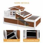 3-Room Tortoise Habitat House w/ Balcony & 2 Stories, 44" x 25.5" x 25", Coffee