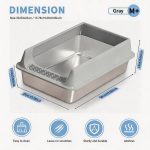 Stainless Steel Cat Litter Box, Large Open Top Litter Box With Anti Splash High Sides, Anti Tracking Pedal, Easy To Clean, Non Stick, Odor Resistant For Big Cats, Multi Cat Homes
