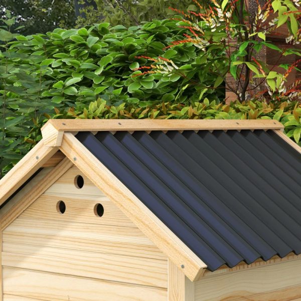Duck Coop, Wooden Duck House With Openable Roof & Double Doors, Natural Wood