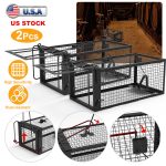 2 Pack Rat Trap Cage Humane Live Rodent Trap Cage Galvanized Iron Mice Mouse Control Bait Catch With Detachable U Shaped Rod