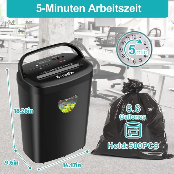 Aktenvernichter, Schreddert 12 Blatter Auf Einmal, Kann Kreditkarten&CD Und Buroklammern Zerkleinern, Papierschredder Mit Einem 25-Liter-Abfallbehalter-Versand Von FBA