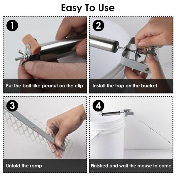 Rolling Mouse Trap With 19.69in Mesh Ramp, Humane Galvanized Metal Rat Trap, Reusable Catch Multiple Mice, Easy To Clean For Home Garage Warehouse Basement
