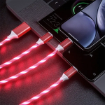 3 In 1 LED Fast Charging Cable Adapter For  Micro USB Type C Charger Cord