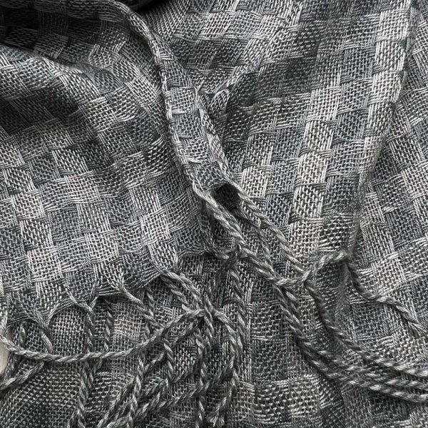 2pcs Deep Fringe Adds Movement Grey Acrylic Scarf With Fringe ,Luxe Look For Evening Wear,Scarf,vacation,daily Life,evening Party,Office Appropriate Subtlety For Women Men