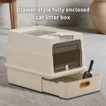 Simple Drawer Style White Cat Litter Box, Humanized Design, Does Not Occupy Household Storage Space