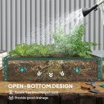 Galvanized Raised Garden Bed, 4 x 4 x 1 Metal Planter Box, for Growing Vegetables, Flowers, Herbs, Succulents, Green