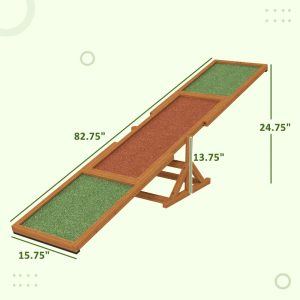 Wooden Dog Agility Seesaw For Training And Exercise, Weather Resistant, Orange