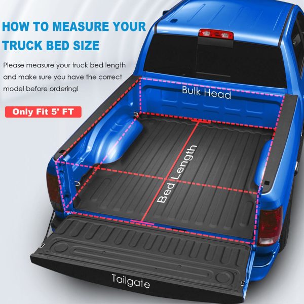 Tri-Fold 5 FT Hard Truck Bed Tonneau Cover For T Oyota 2016-2023 Tacoma W Lamp--A86315-89M42404S