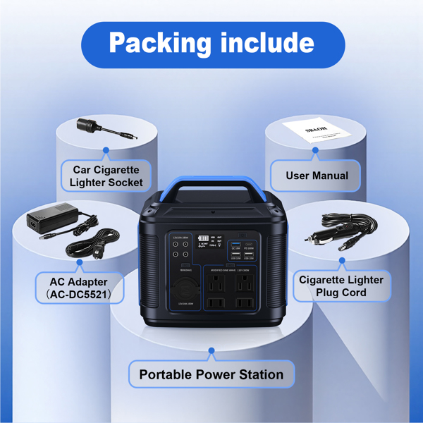 300W Portable Power Station, 296Wh 80000mAh Lithium Battery Generator Solar For Outdoor Camping RV Home,Power Supply