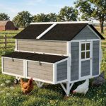 Wooden Chicken Coop W Wheels, Handles, 2 Nesting Boxes, 2 Trays, 4 Perches, Chicken Tractor For 4-6 Chickens, GrayFor Multiple Packages Being Shipped, Please Pay Attention To The Dimensions And Weigh