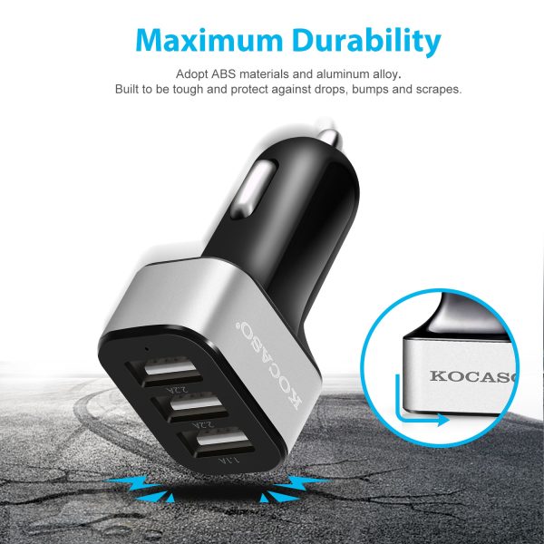1Pc 3Port USB Car Charger  30W 5.5A For IOS Phone 16 15 14 And More