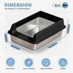 Stainless Steel Cat Litter Box, Large Open Top Litter Box With Anti Splash High Sides, Anti Tracking Pedal, Easy To Clean, Non Stick, Odor Resistant For Big Cats, Multi Cat Homes