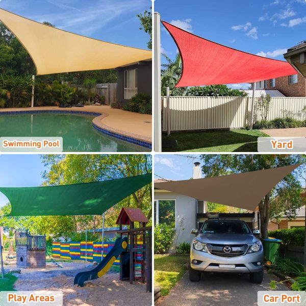 Prohibited From Sale On Amazon XISHAN 16'X20' Mocha,Rust Red,Sand HDPE Sunshade Sail, 160 Grams