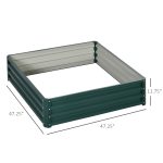 Galvanized Raised Garden Bed, 4 x 4 x 1 Metal Planter Box, for Growing Vegetables, Flowers, Herbs, Succulents, Green