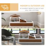 3-Room Tortoise Habitat House w/ Balcony & 2 Stories, 44" x 25.5" x 25", Coffee