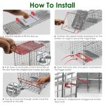 2Pcs 24X7.48X8.27IN Folding Humane Live Animal Trap Cages Easy To Catch And Release Foldable Cat Trap Galvanized Steel For Small Cats Squirrels Rabbits Hedgehog Chipmunk