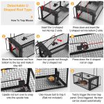 2 Pack Rat Trap Cage Humane Live Rodent Trap Cage Galvanized Iron Mice Mouse Control Bait Catch With Detachable U Shaped Rod