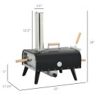 Pellet Wood Fired Pizza Oven, Outdoor Pizza Maker with 12" Rotating Stone, Peel and Waterproof Cover