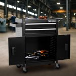 Only For Shipping On Waybill Double-door Cabinet With Two Drawers Tool Cart TT202BK