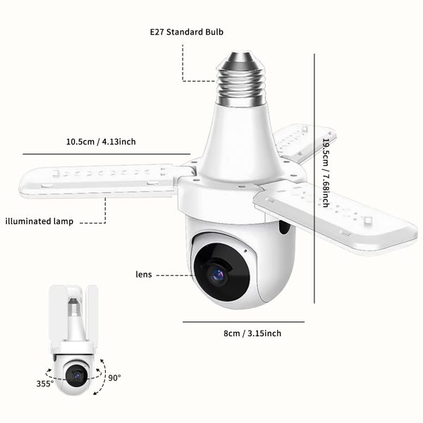 Only Self Pickup---Surveillance Camera Three-leaf Fan Bulb