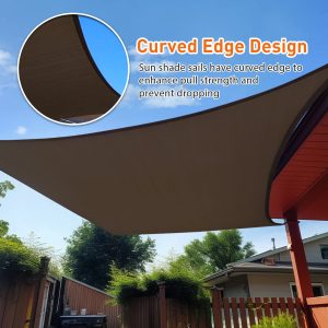 Prohibited From Sale On Amazon XISHAN 16'X20' Mocha,Rust Red,Sand HDPE Sunshade Sail, 160 Grams