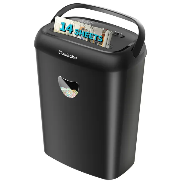 Paper Shredder, 14 Sheet Cross Cut, 6.6 Gallon Basket, P-4 Security Level, 3 Mode Design - Jam Proof Heavy Duty Shredder For Home And Office