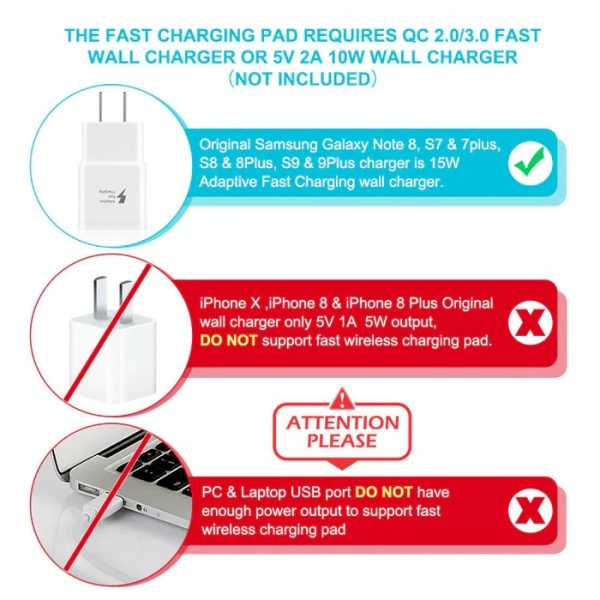 Fast Wireless Charger Pad  Universal High Speed Wireless Charging Station For Smartphones