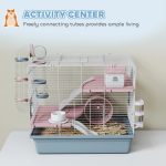 Cage, 3-Tier Small Animal Cage With Exercise Wheel, Food Bowl, Water Bottle, House, Tunnels, Ramps