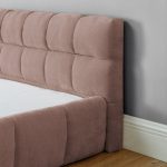 California King Size Upholstered Bed Frame With Thick Fabric, Chenille Fabric Grounded Queen Size Platform Bed With Headboard And Solid Frame. No Box Spring Needed-Pink90.5 X80.5x 31