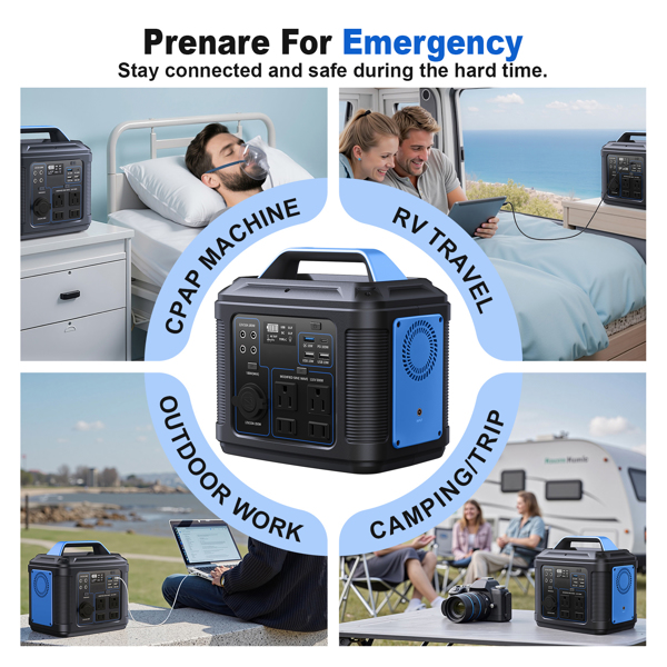 300W Portable Power Station, 296Wh 80000mAh Lithium Battery Generator Solar For Outdoor Camping RV Home,Power Supply