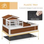 3-Room Tortoise Habitat House w/ Balcony & 2 Stories, 44" x 25.5" x 25", Coffee