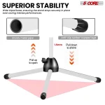 5 Core Tripod Mic Stand Floor Adjustable 18 To 72 Inches Sturdy Boom Arm Holder Microphone Stands Pedestal Para Microfono For Singing MS 080 WH