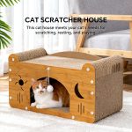 Star & Moon Cutout Cat Scratcher Couch, 56cm Size, With Teaser Ball, For Large & Multi-Cat Households