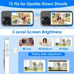 Vlog Selfie Monitor Screen Magnetic Rear Camera Phone Monitor Wireless Selfie Monitor Screen With 33FT Remote For Vlog Live Stream Compatible With IOS Android