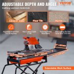 Wet Tile Saw With Stand, 10-inch 65Mn Steel Blade, 4500 RPM Motor, Tile Cutter Wet Saw With Water Reservoir And Casters, 0-45 Degrees Miter Angle For Cutting Tiles, Floor Tiles, And Stones