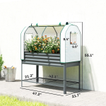 Raised Garden Bed With PE Greenhouse