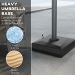 330 lbs. Fillable Umbrella Base for 84D-110V02 Model Umbrella, Cantilever Umbrella Stand, Wheels, Adjustable Feet, Black